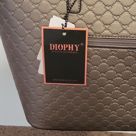 NWT Diophy medium gold tote purse - Picture 2 of 11